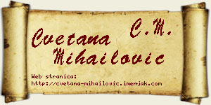 Cvetana Mihailović vizit kartica